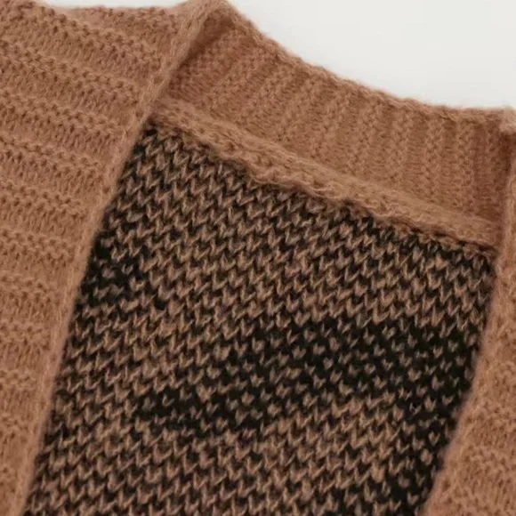 HP 11/10 Cozy Knit Animal Print Open Front Cardigan - Picture 4 of 11